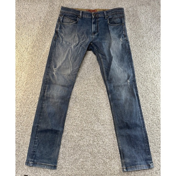 Buffalo David Bitton Jeans Other - Buffalo Men's Denim Blue Slim Fit Distressed Jeans Size 36X32 Bronco Fit Dark
